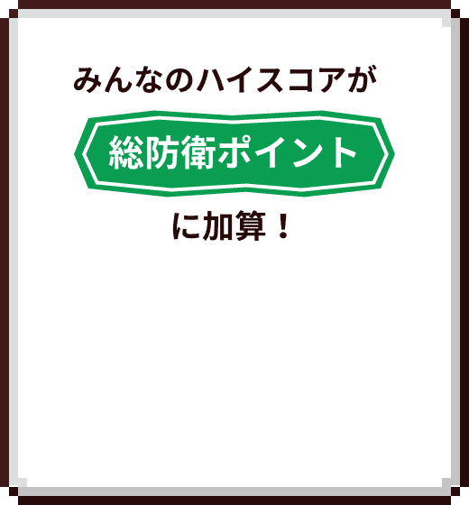 みんなのハイスコアが総防衛ポイントに加算！