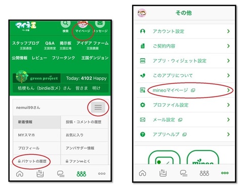 mineoとマイネ王のマイページ.jpg