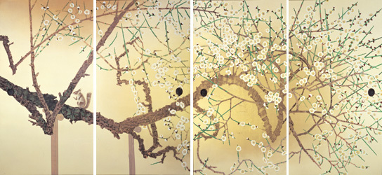 中島清之「梅図（三溪園臨春閣襖絵）1977」.jpg