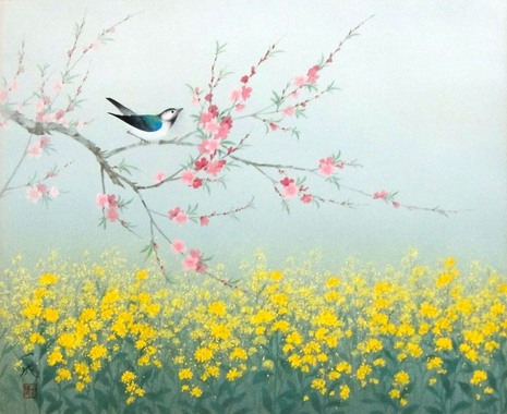 遠田一成『桃に菜花』.jpg