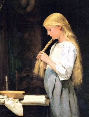 アルベルト・アンカー「Girl_Twisting_her_Hair」.jpg