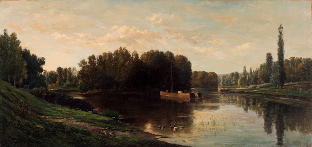 シャルル・フランソワ・ドービニー「オワーズ川の中洲」.jpg