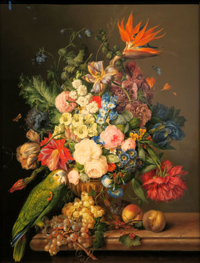 アオボウシインコのいる花と果物の静物_/_フランツ・クサーヴァー・ベター.jpg
