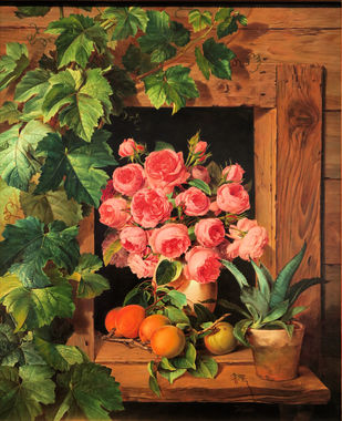 バラとアンズのある静物_/_フェルディナント・キュス.JPG