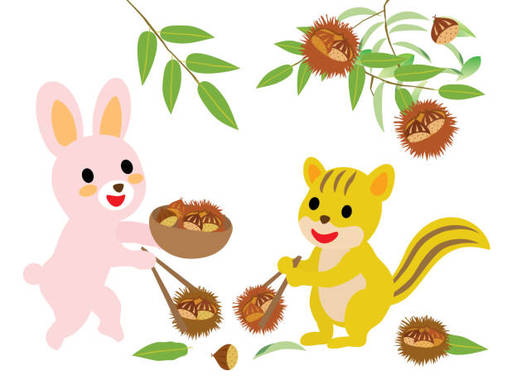 rabbit-and-a-squirrel-which-are-doing-gathering-chestnuts-vector-id1324867794.jpg