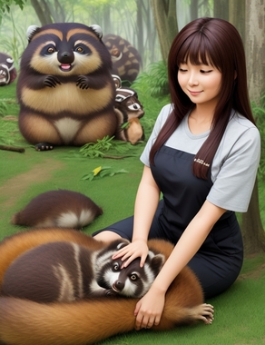 DreamShaper_v7_A_woman_massaging_a_tanukis_waist_0.jpg
