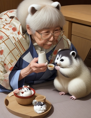 DreamShaper_v7_Grandma_and_the_white_tanuki_in_the_kotatsu_are_1.jpg