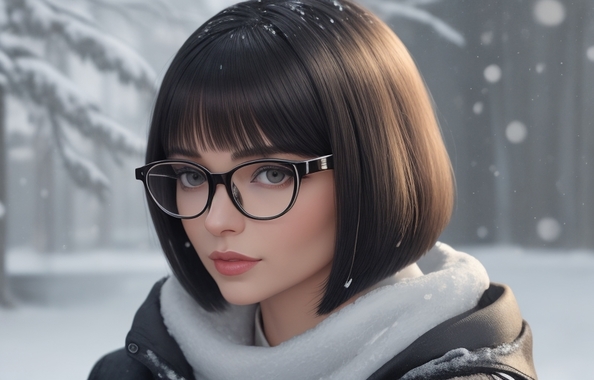 Default_Tall_bob_cut_woman_with_glasses_in_the_snow_1.jpg