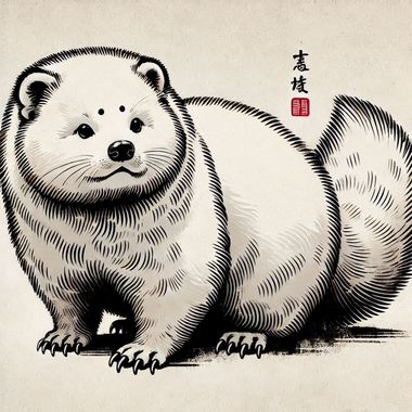 水墨画調の白tanuki.png