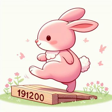 ピンクのウサギが「19200」と書かれた板を踏んでいるイラスト.png