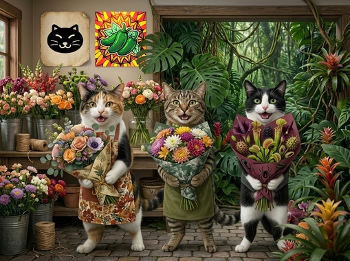 Three_cats_offering_bouquet_202605032220.jpeg