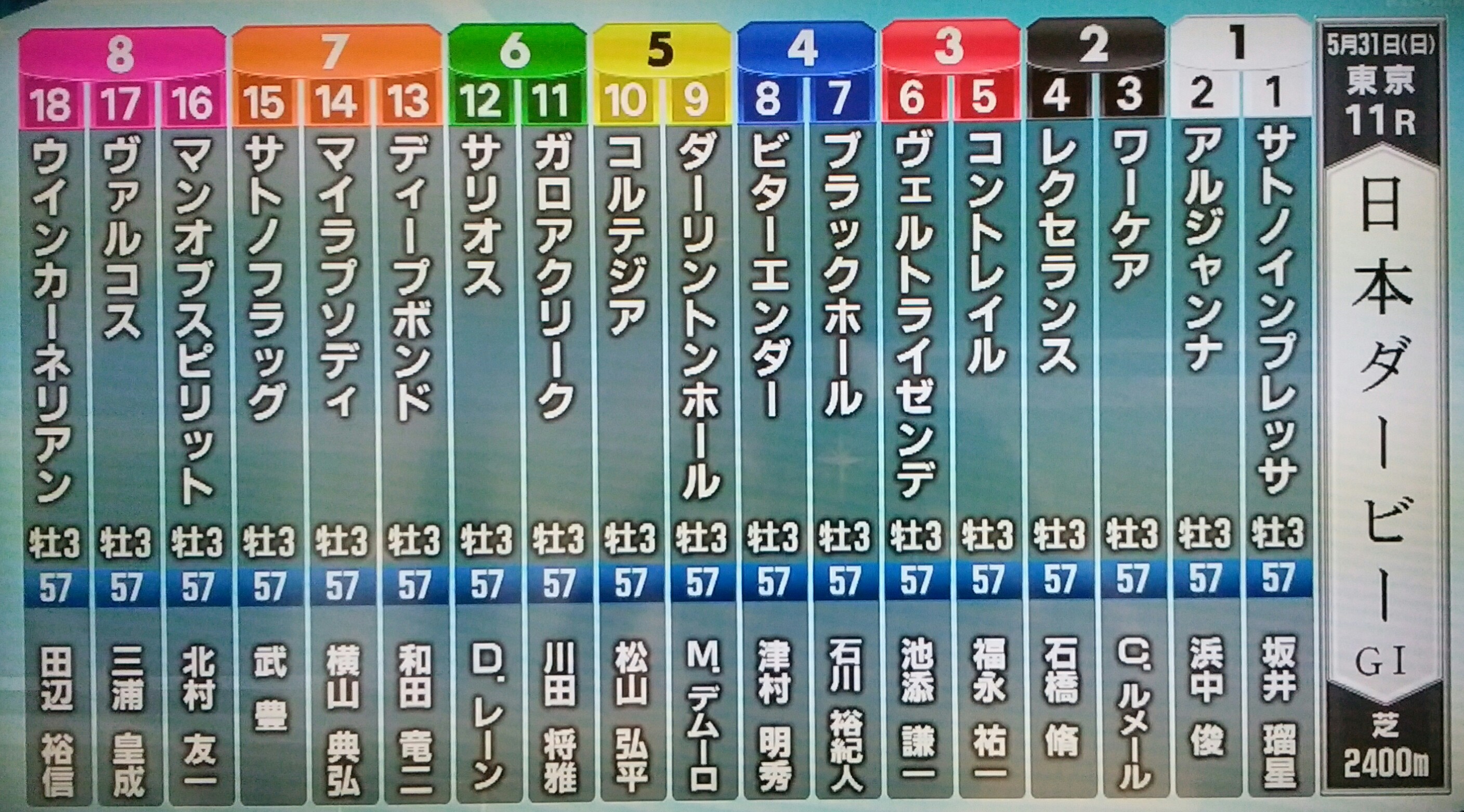 第89回日本ダービー　現地全頭単勝馬券&レーシングプログラム 第89回東京優駿 - Wikipedia