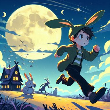 A_boy_with_green_rabbit_ears_running_from_the_moon.png