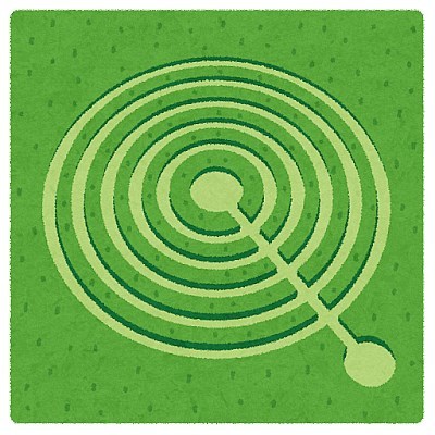 ミステリーサークルのイメージ。農地などに突如現れる奇妙な円形模様のこと