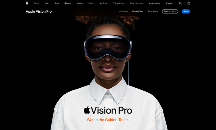 Apple Vision Pro（[https://www.apple.com/apple-vision-pro/ Apple公式サイト]より）