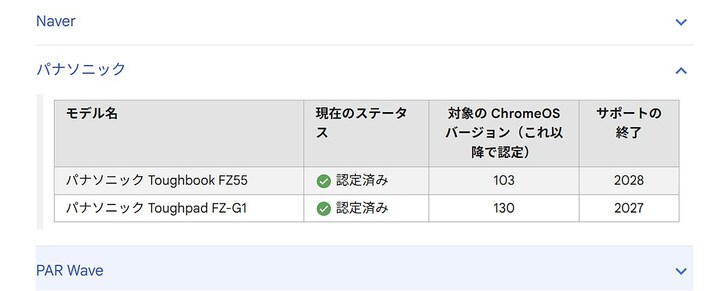 パナソニックの認定モデルはわずか2台
