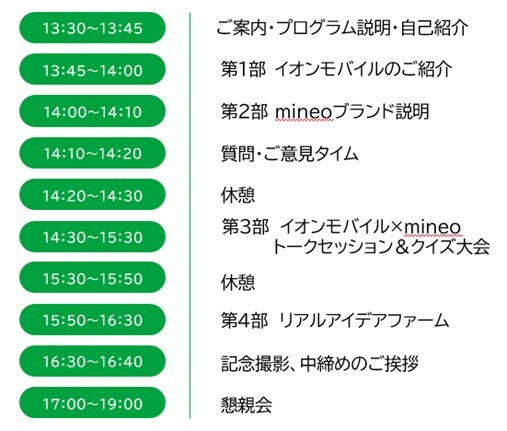 ※当日の進行状況により一部変更もございました。